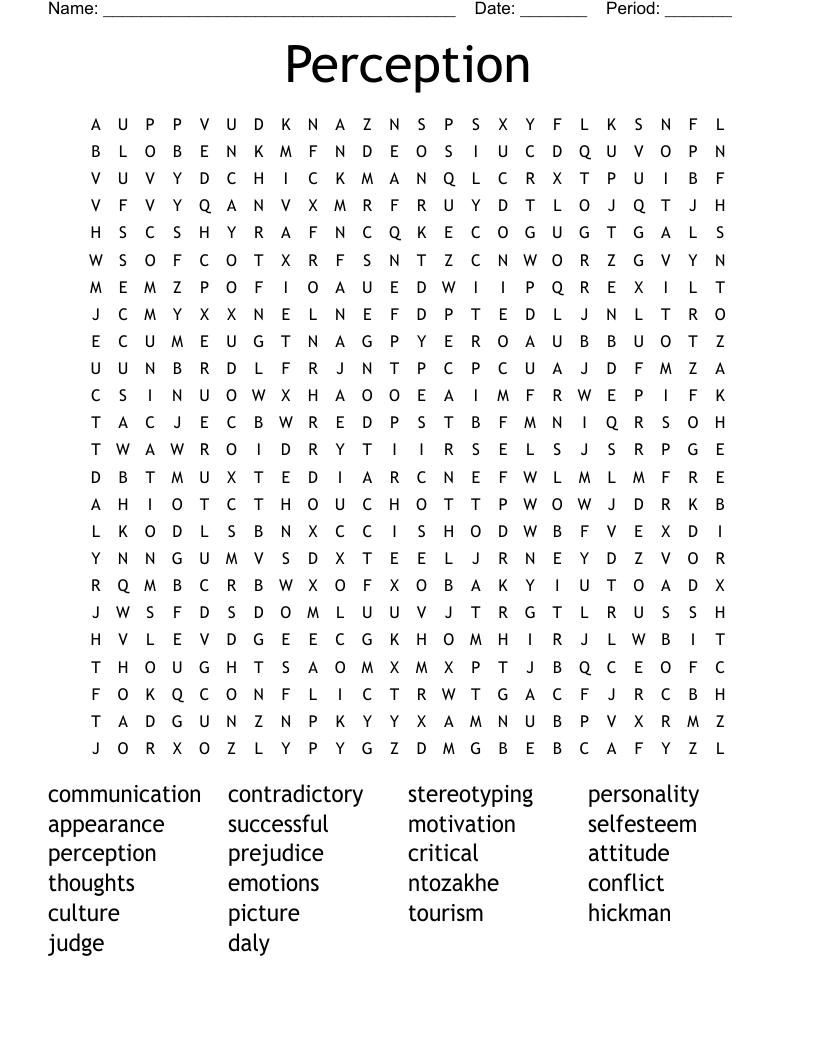 Perception Word Search