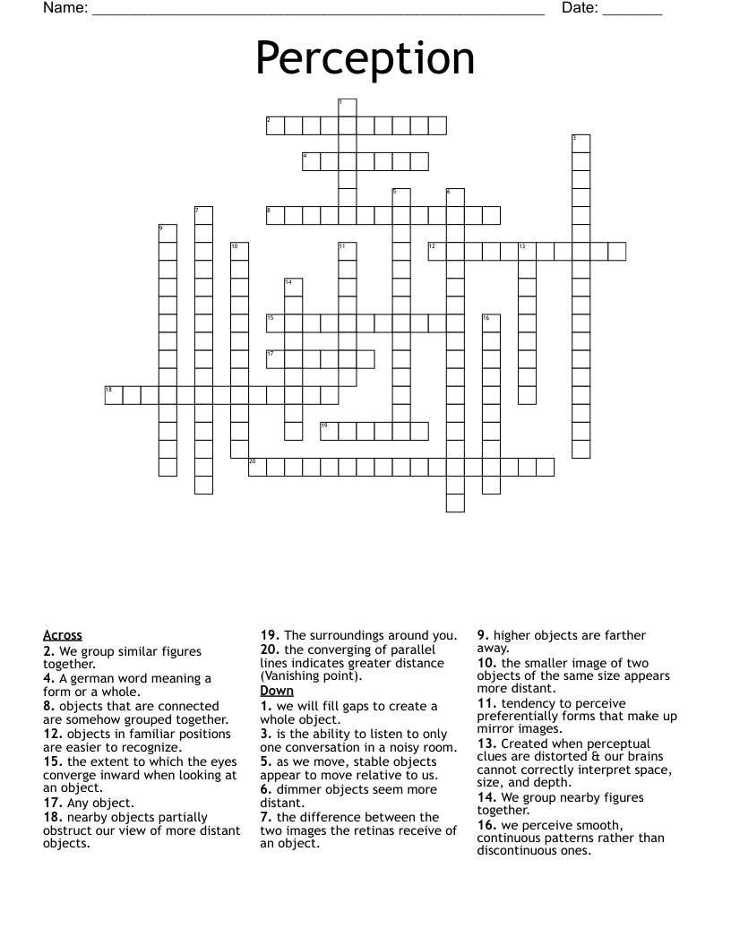 Perception Crossword