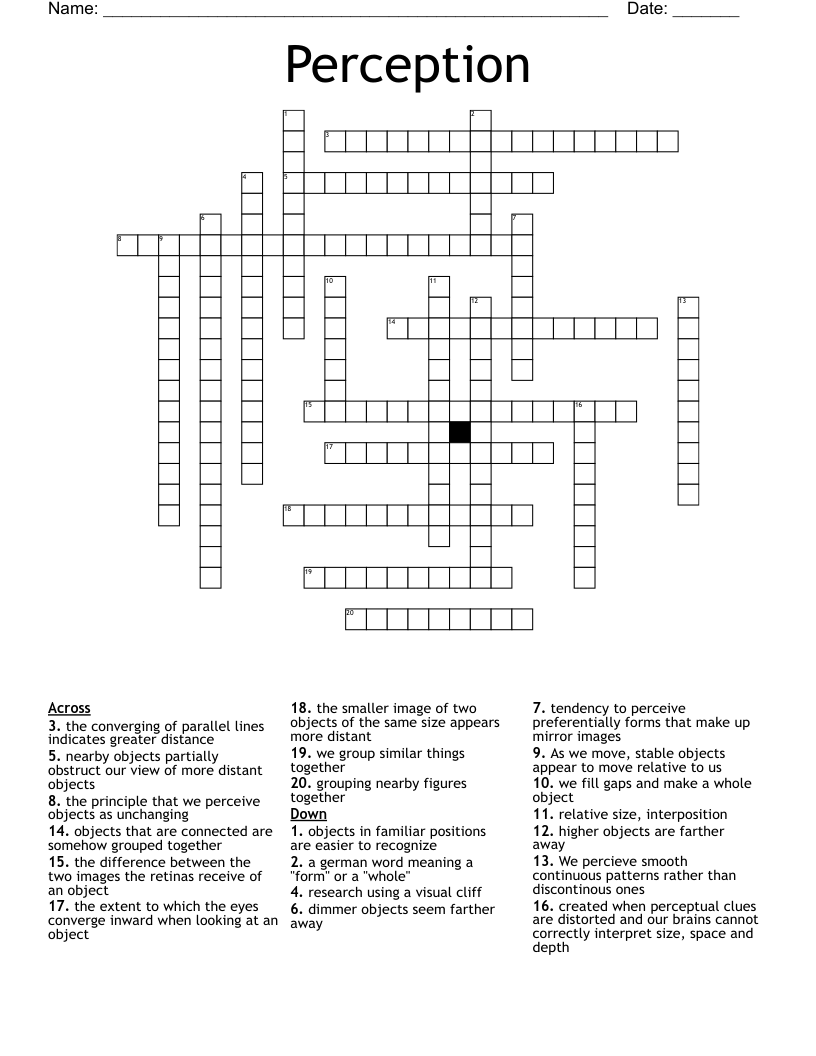 Perception Crossword