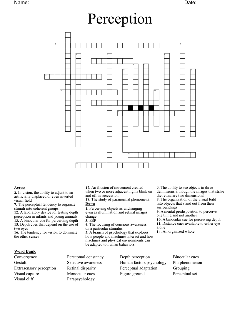 Perception Crossword