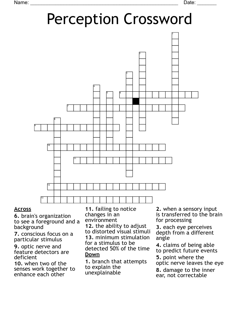 Perception Crossword