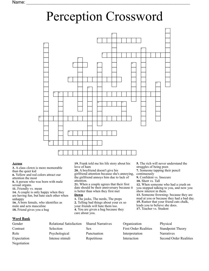 Perception Crossword