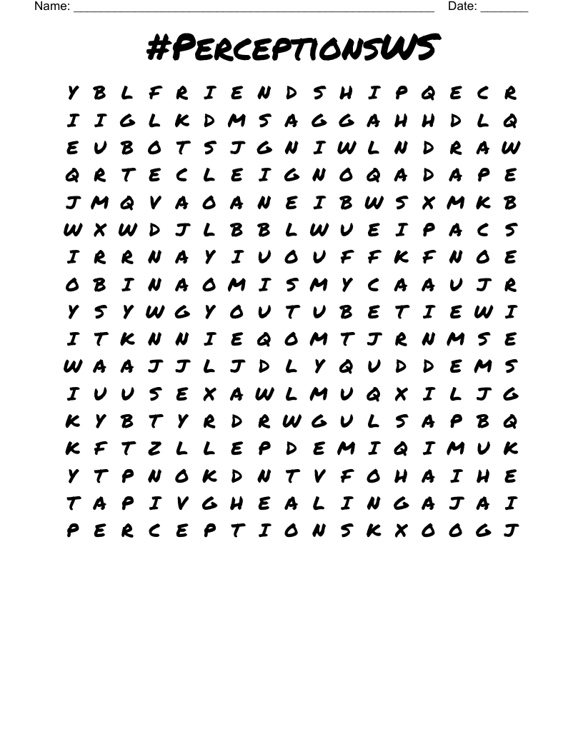 #PerceptionsWS Word Search