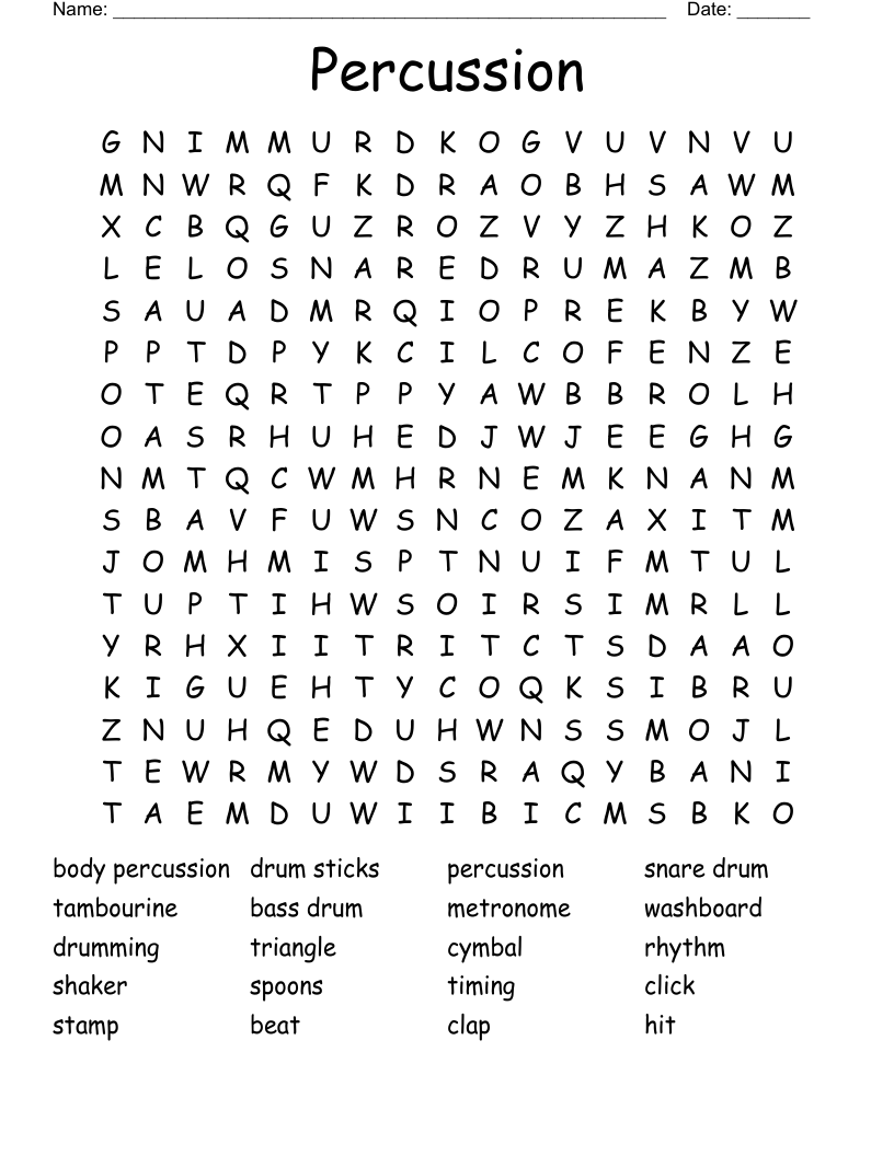 Percussion Word Search