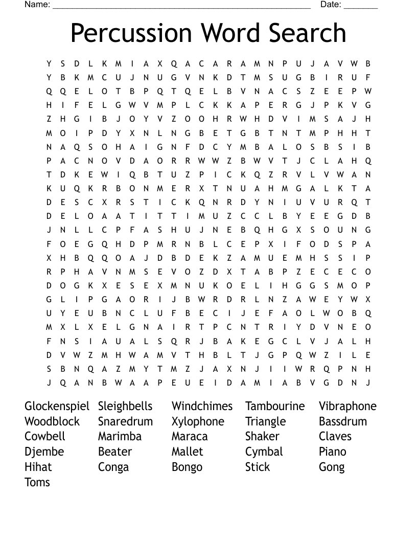 Percussion Word Search