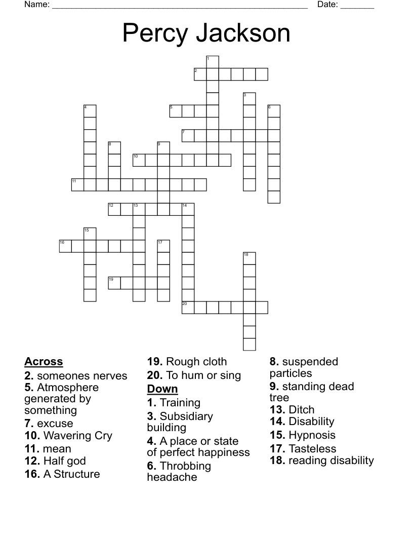 Percy Jackson Crossword