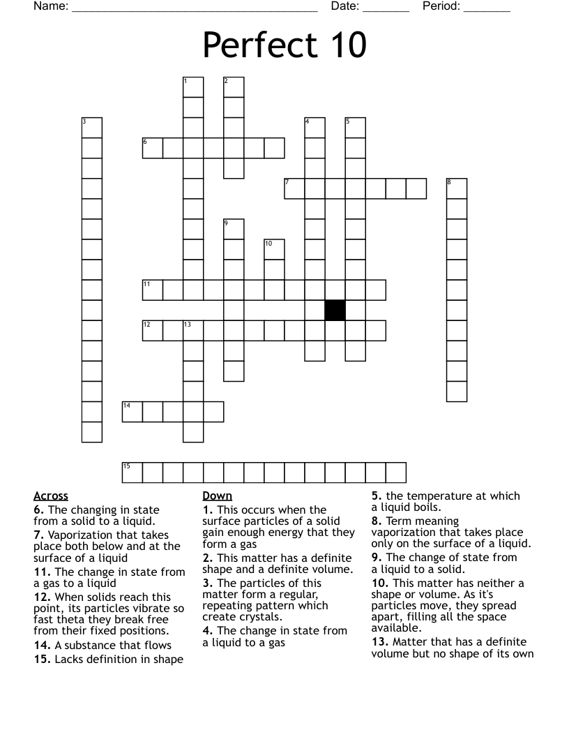 Perfect 10 Crossword