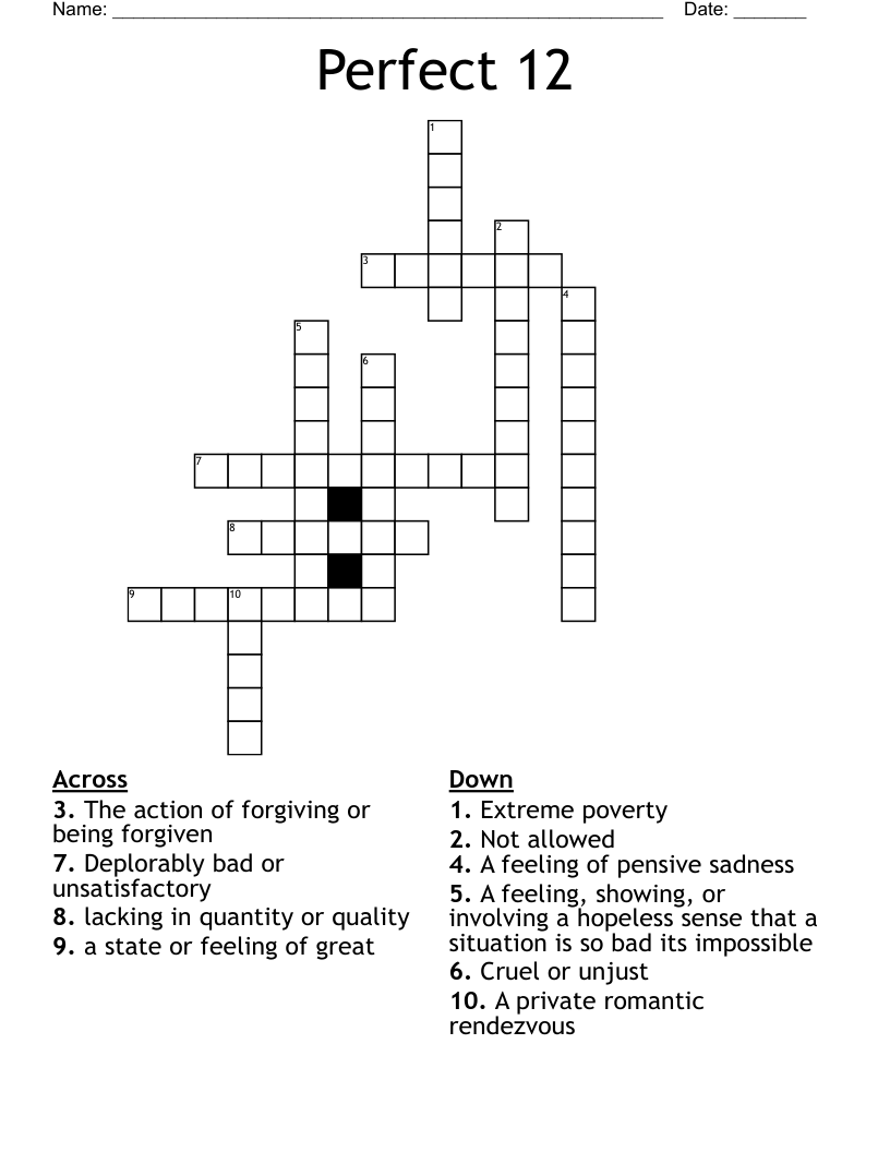 Perfect 12 Crossword