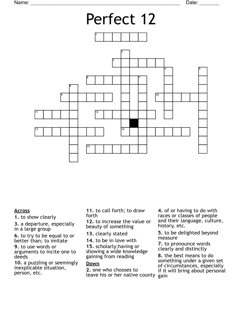 Perfect 12 Crossword