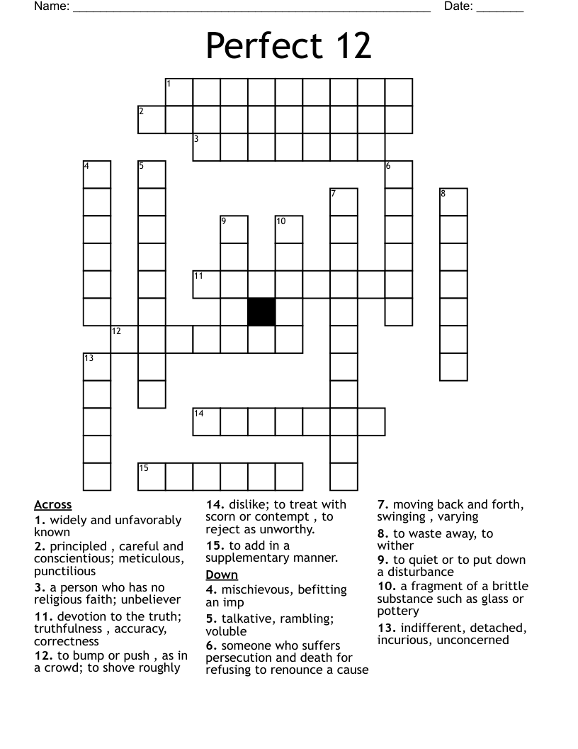 Perfect 12 Crossword