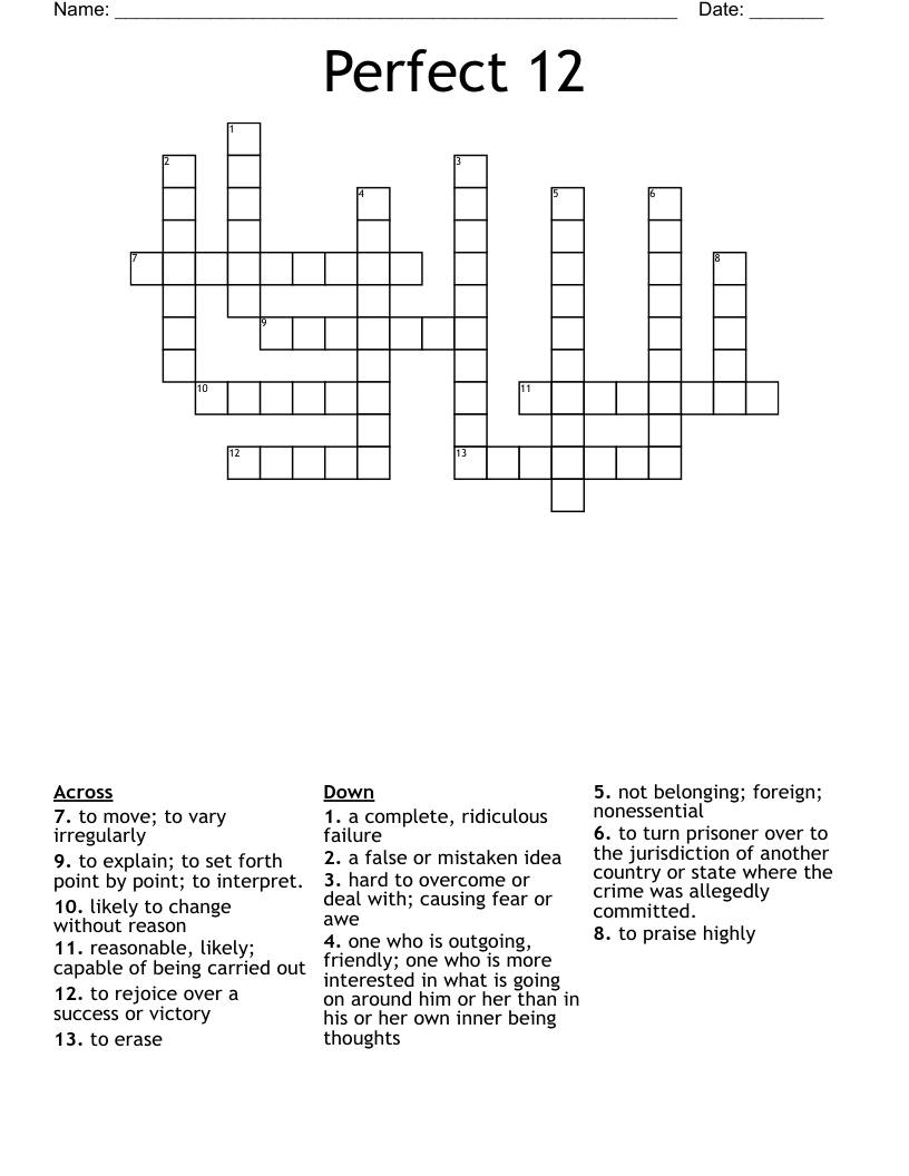 Perfect 12 Crossword