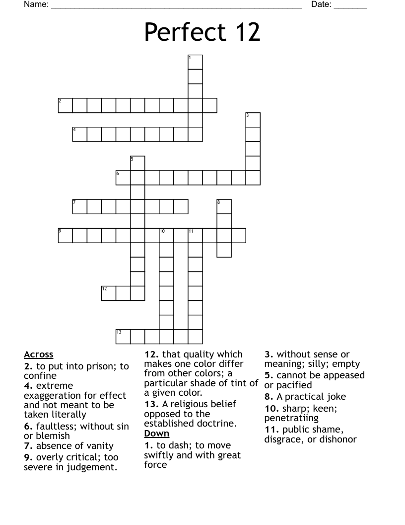 Perfect 12 Crossword