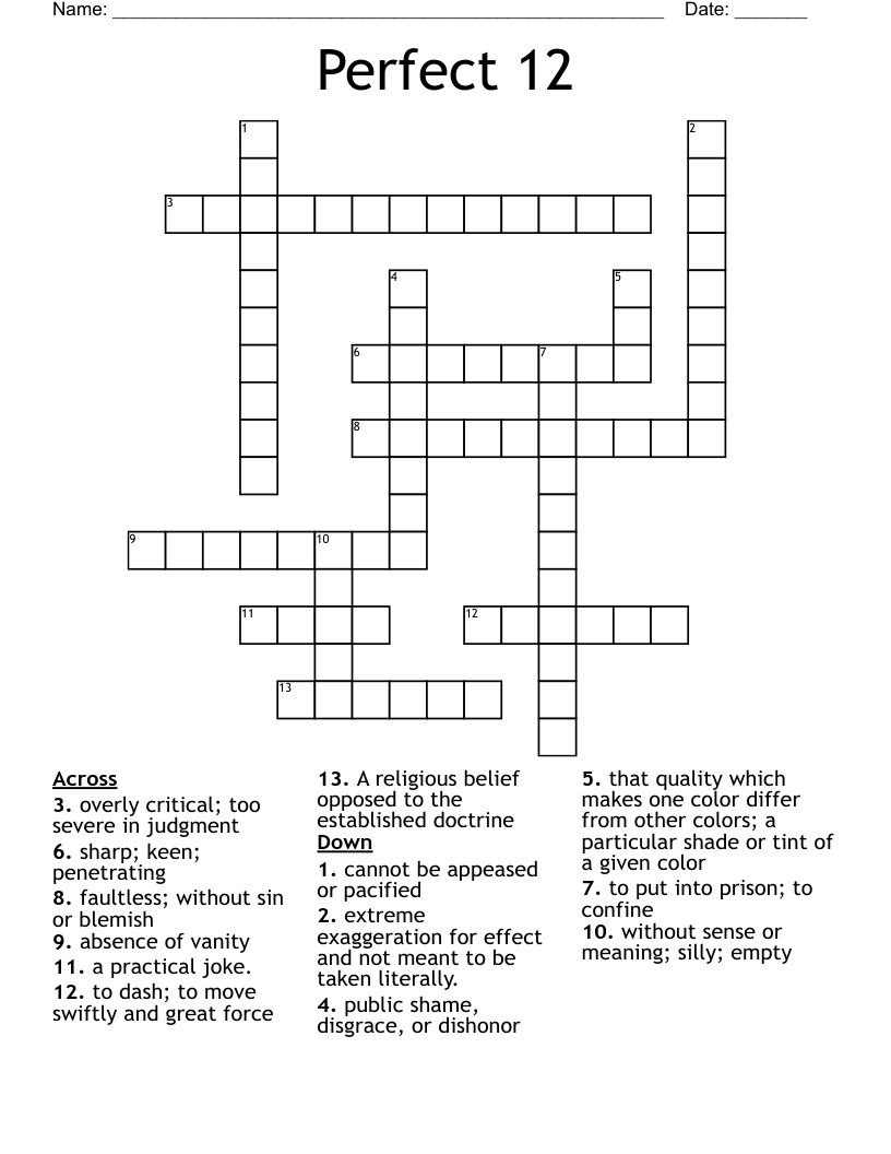 Perfect 12 Crossword