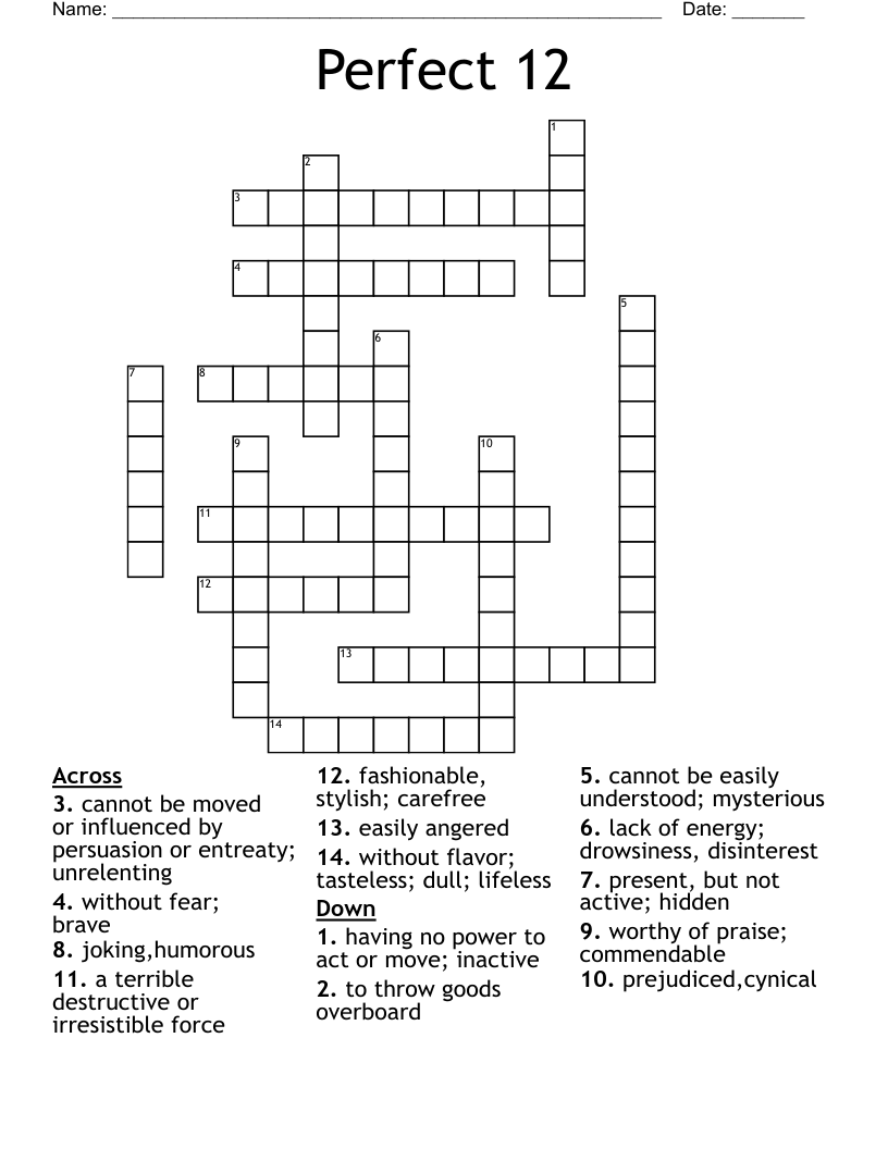Perfect 12 Crossword