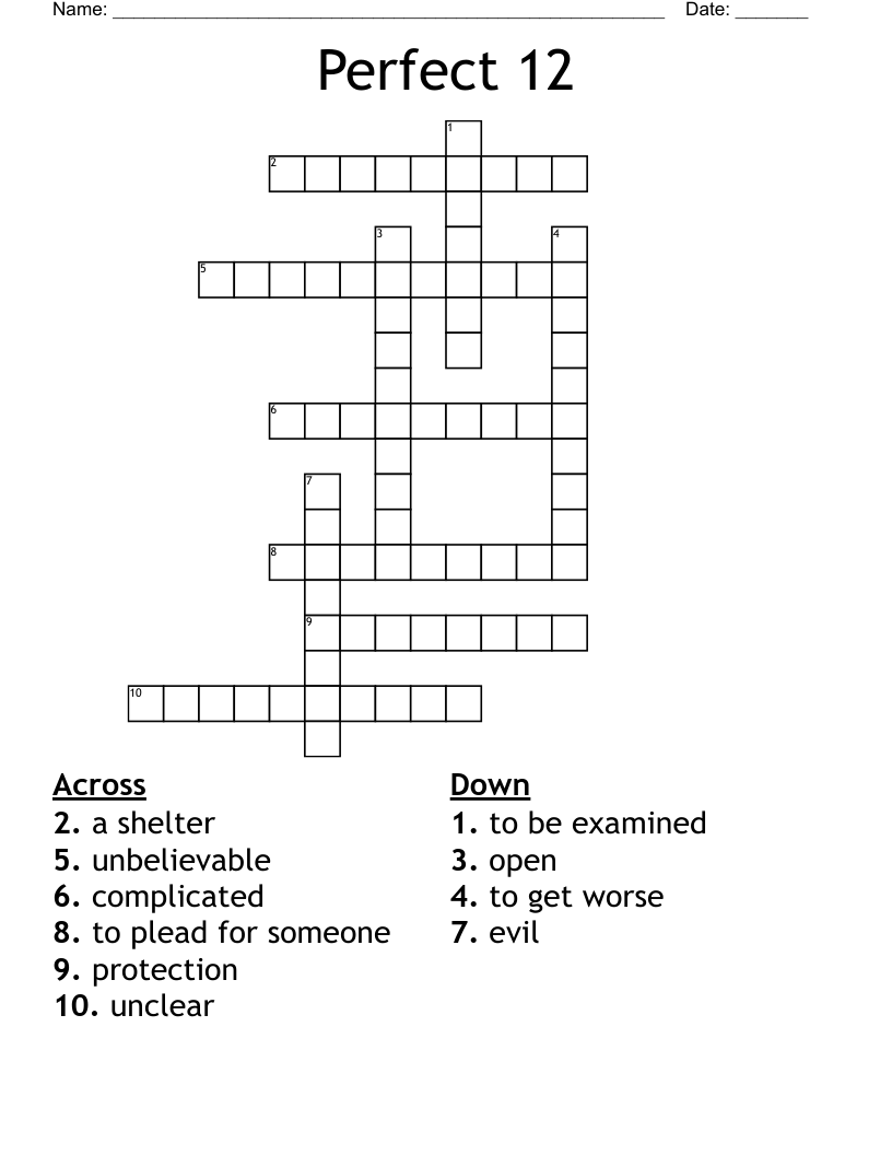 Perfect 12 Crossword