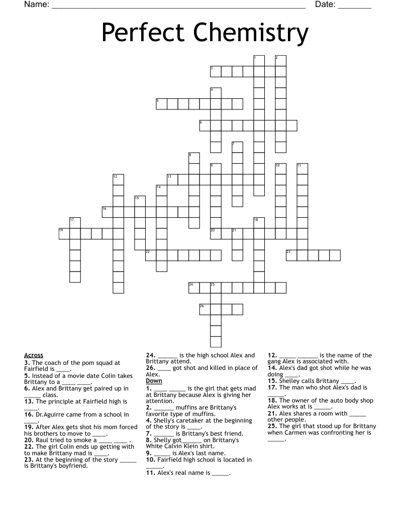 Perfect Chemistry Crossword