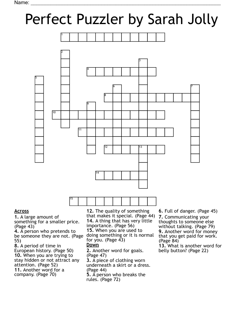Perfect Puzzler by Sarah Jolly Crossword