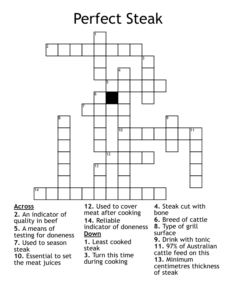 Perfect Steak Crossword
