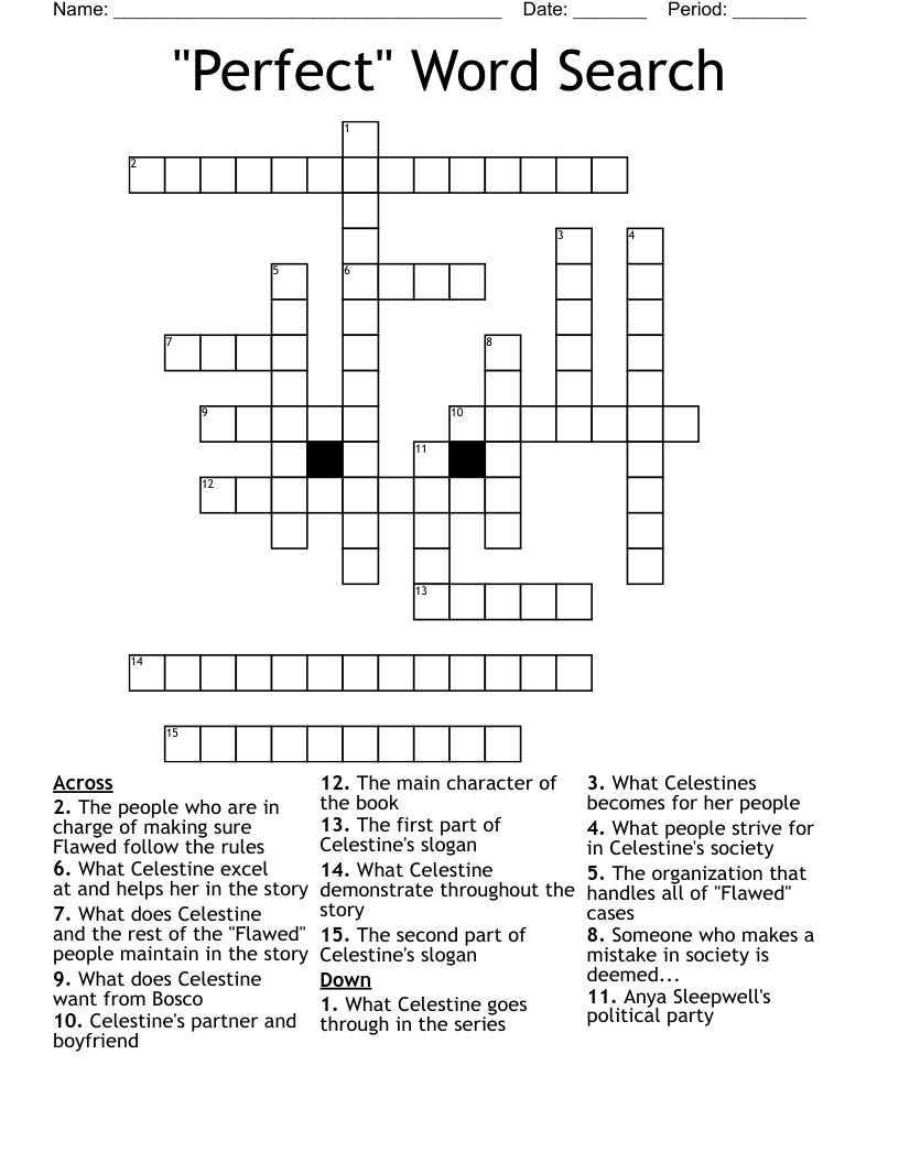 "Perfect" Word Search Crossword