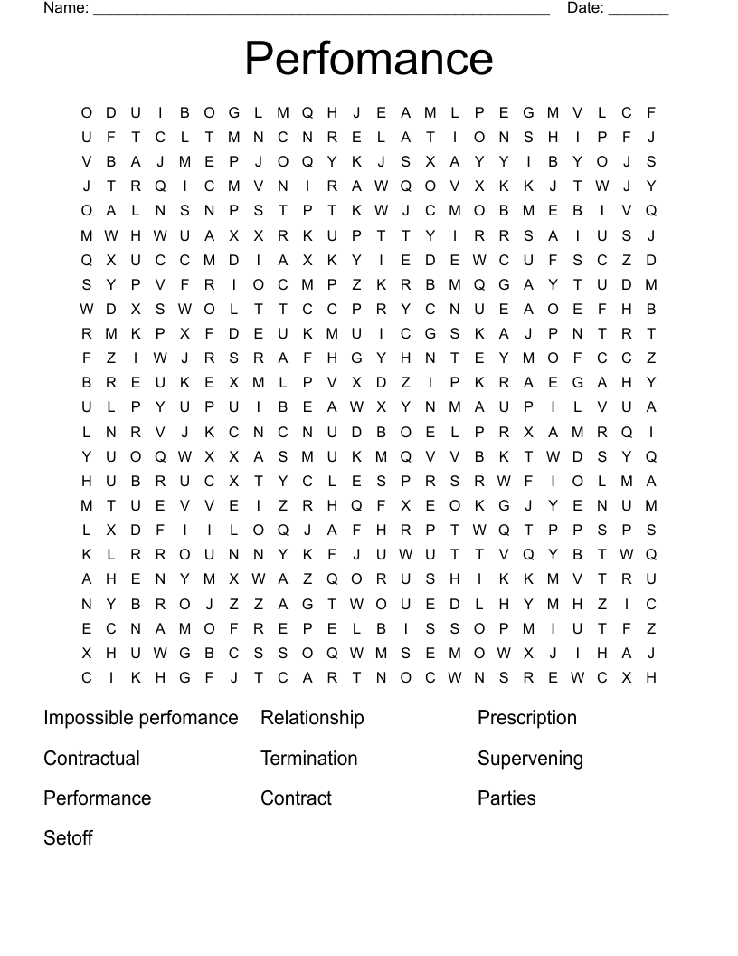 Perfomance Word Search