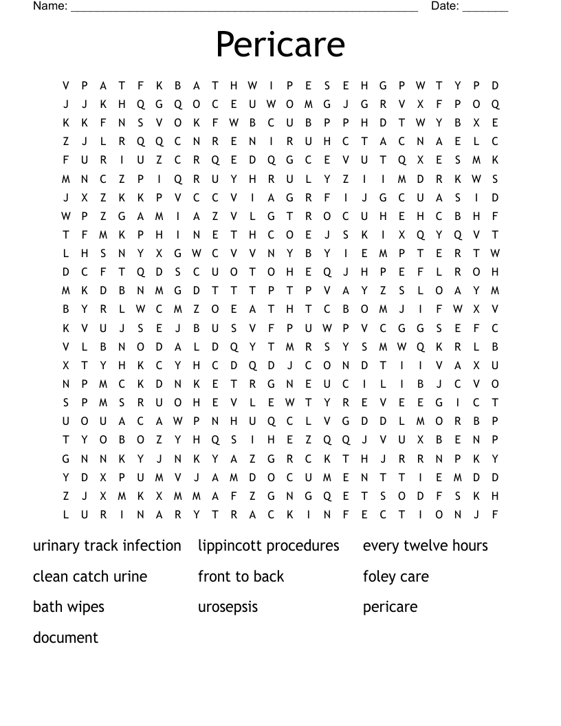 Pericare Word Search