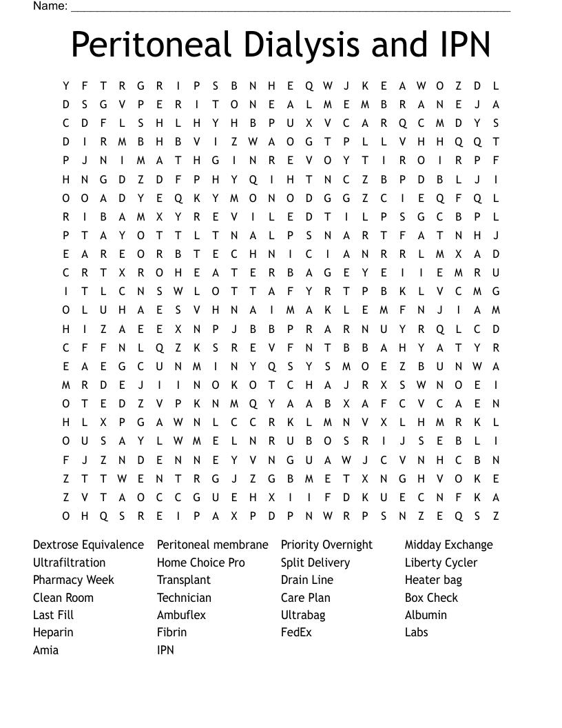 Peritoneal Dialysis and IPN Word Search