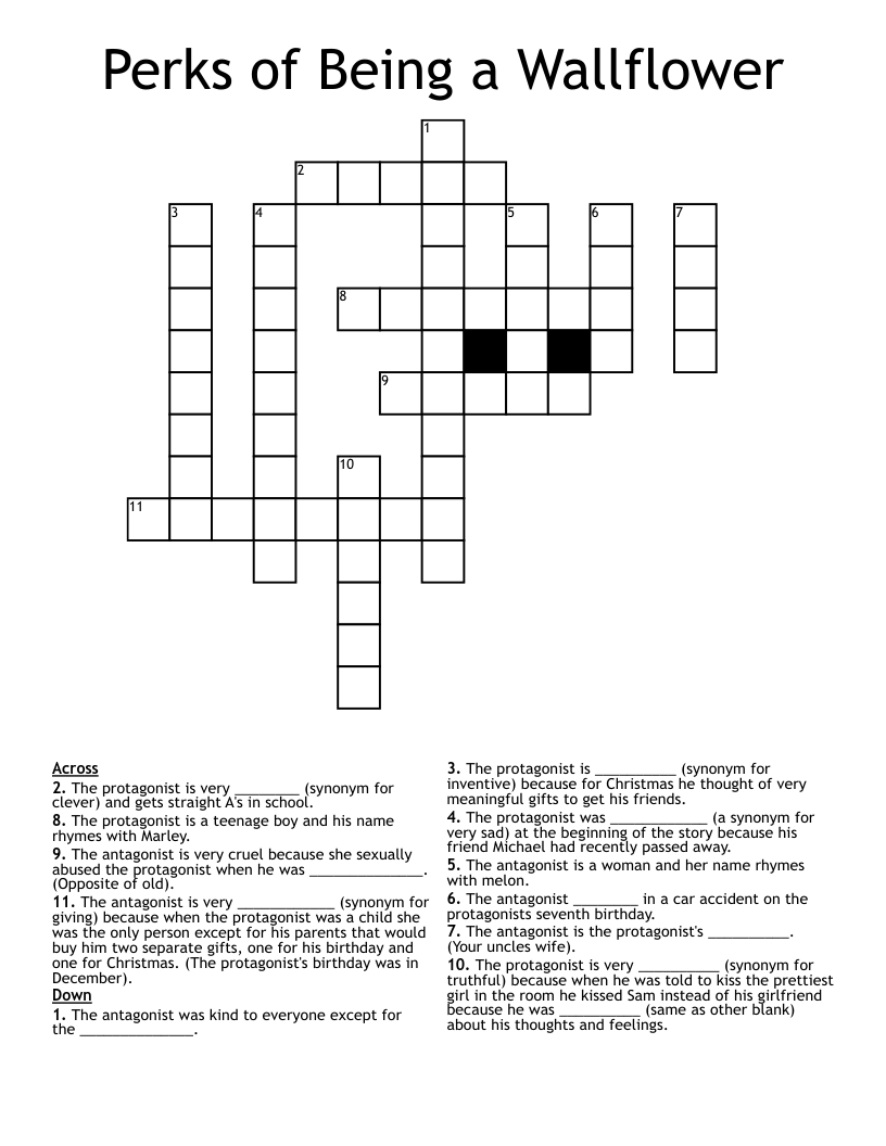 Perks of Being a Wallflower Crossword