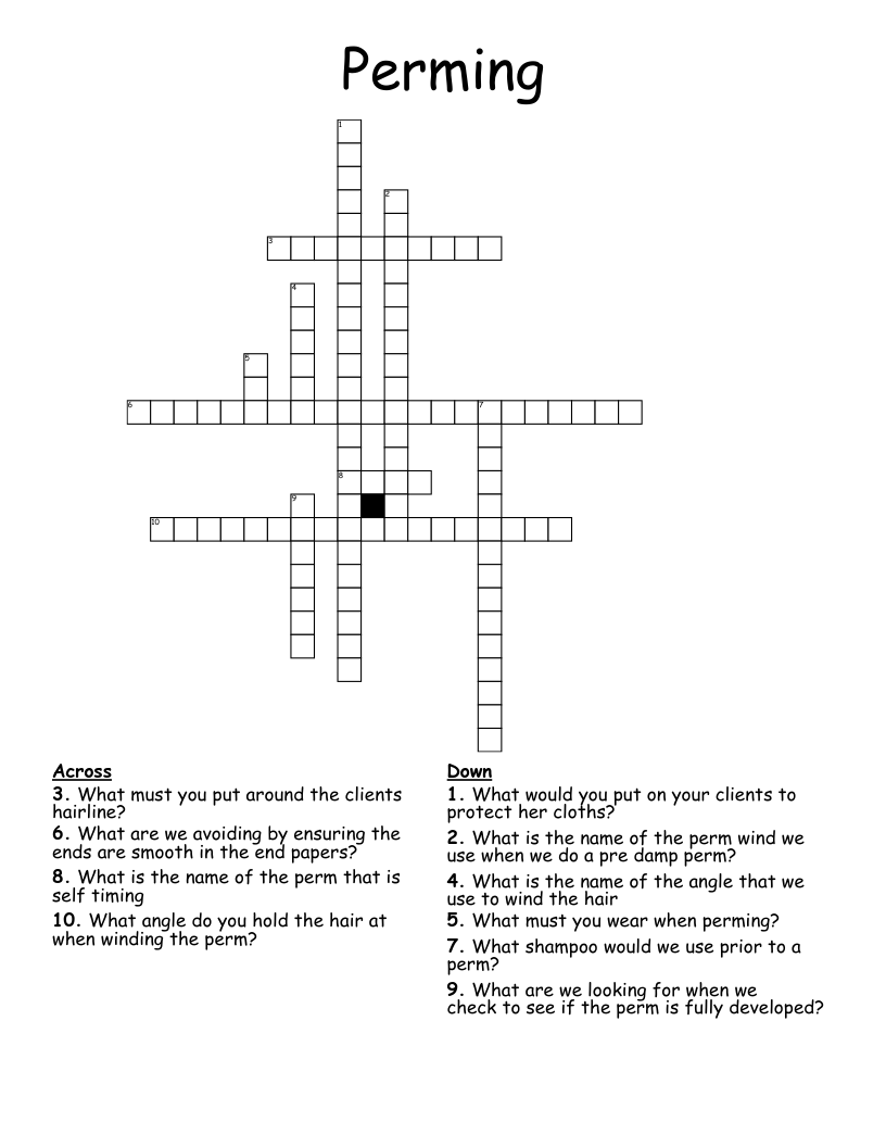 Perming Crossword
