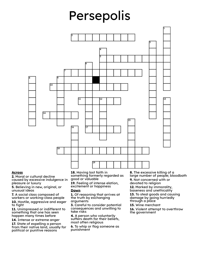 Persepolis Crossword