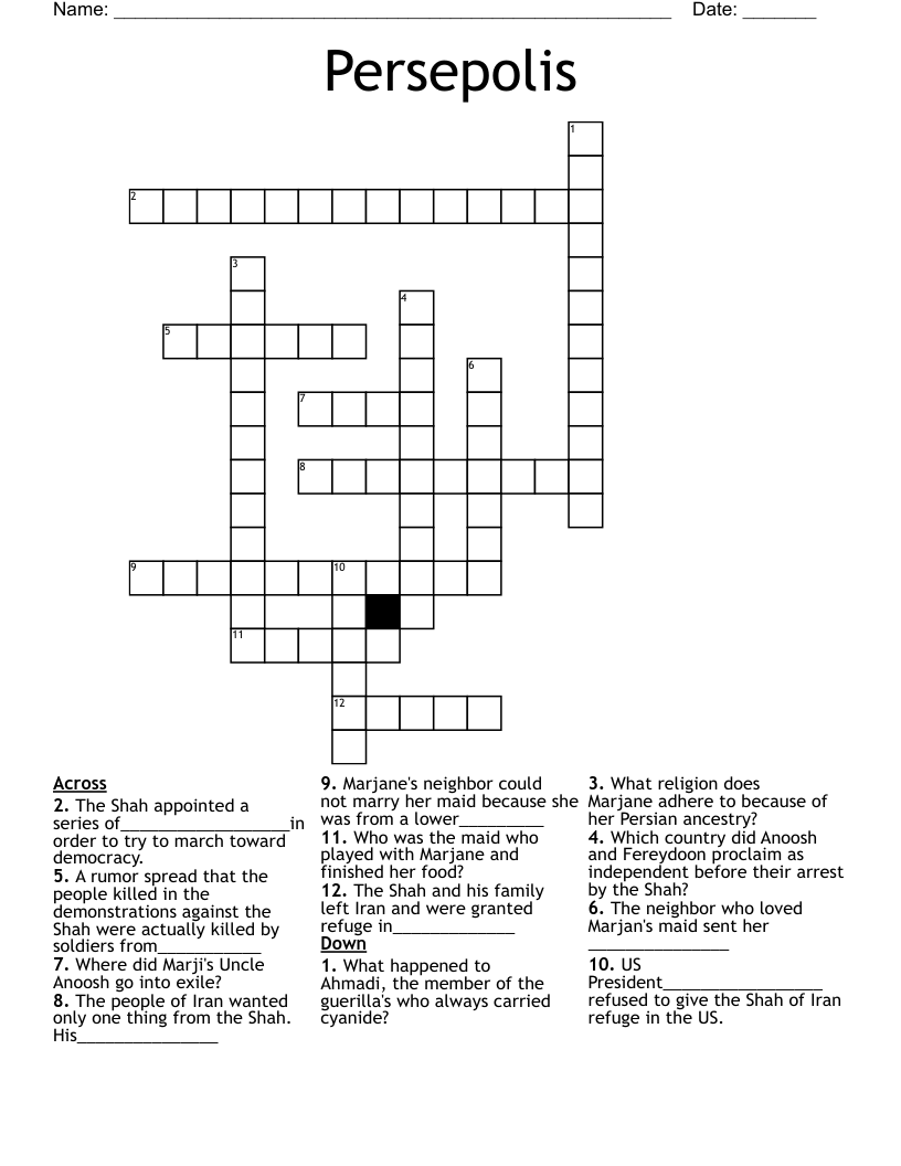 Persepolis Crossword