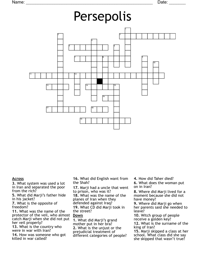 Persepolis Crossword