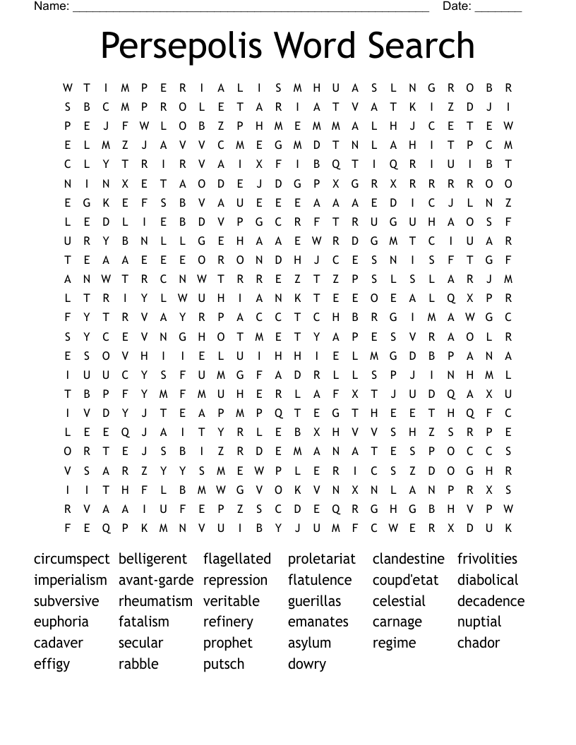 Persepolis Word Search 