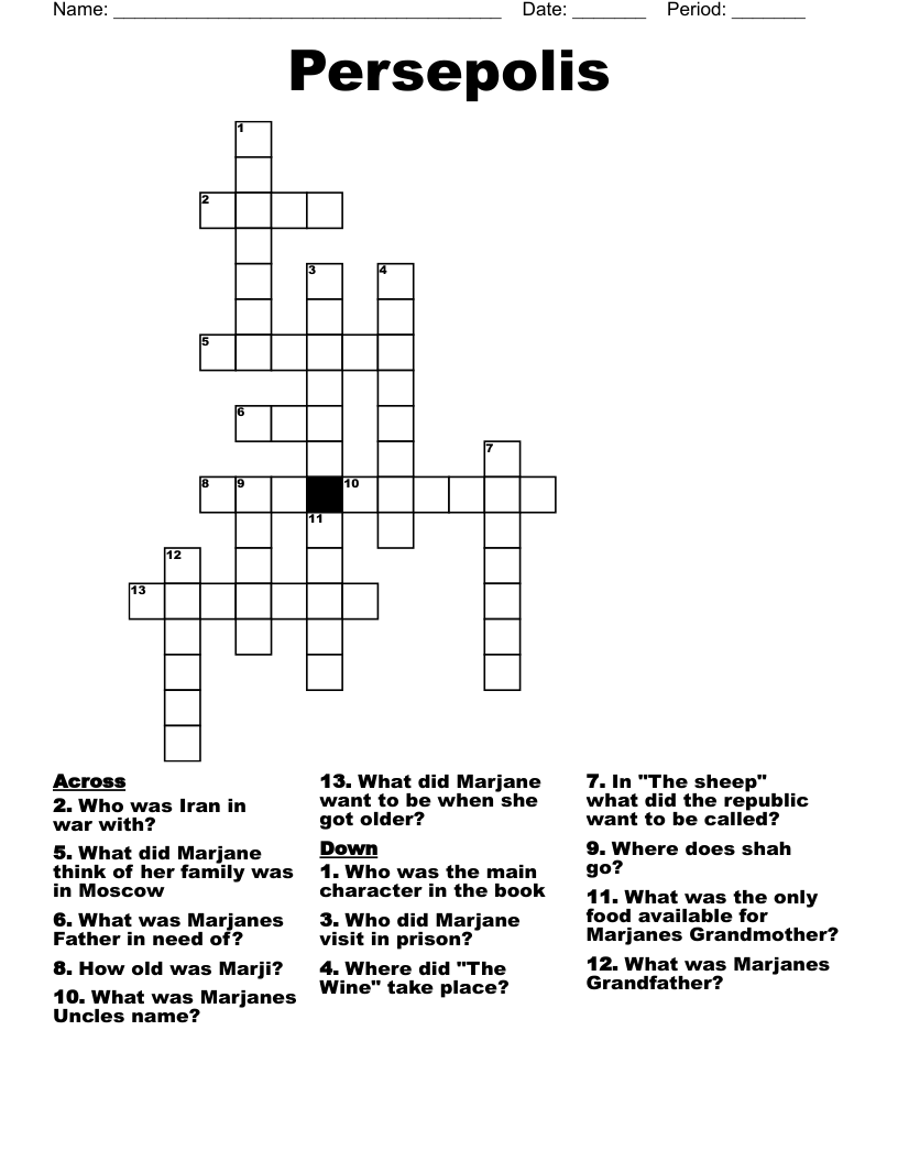 Persepolis  Crossword