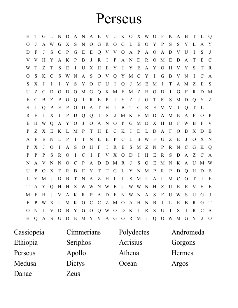 Perseus Word Search
