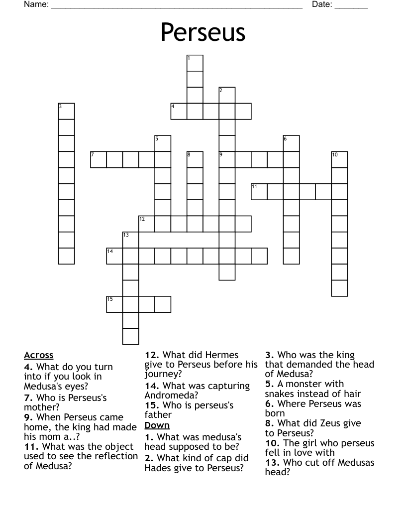 Perseus Crossword