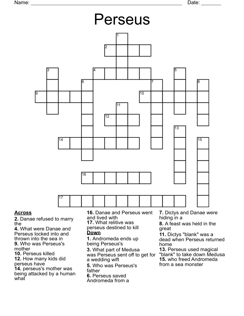 Perseus Crossword