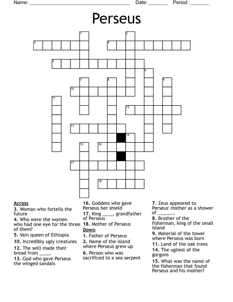 Perseus Crossword