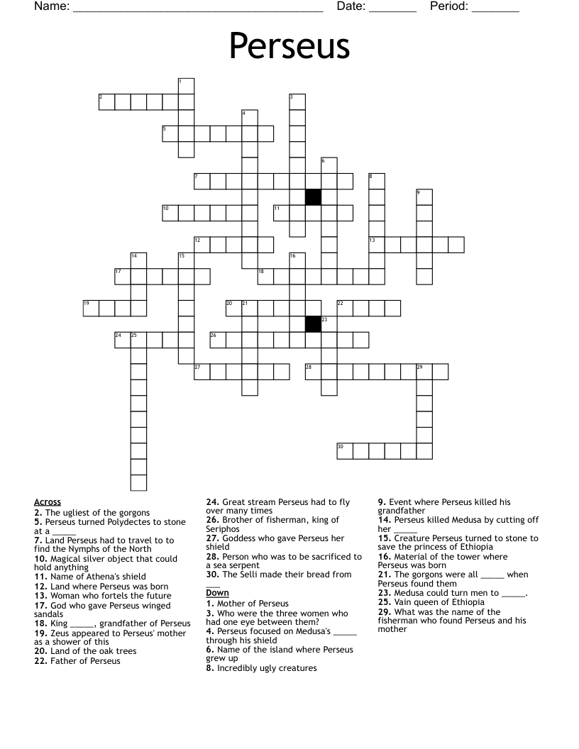 Perseus Crossword
