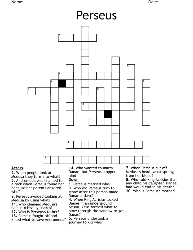 Perseus Crossword