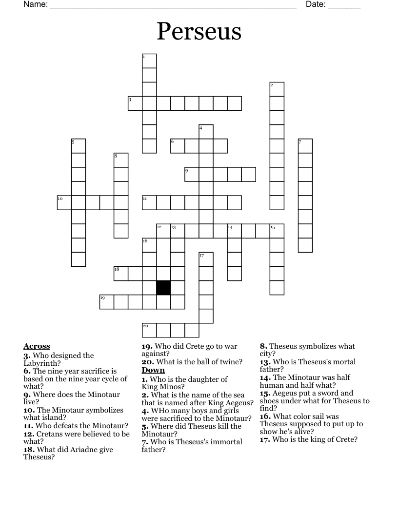 Perseus Crossword