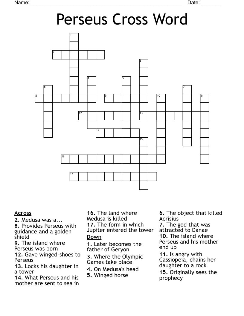 Perseus Cross Word
