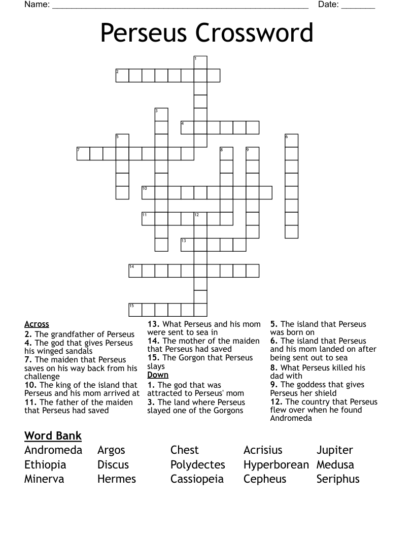 Perseus Crossword