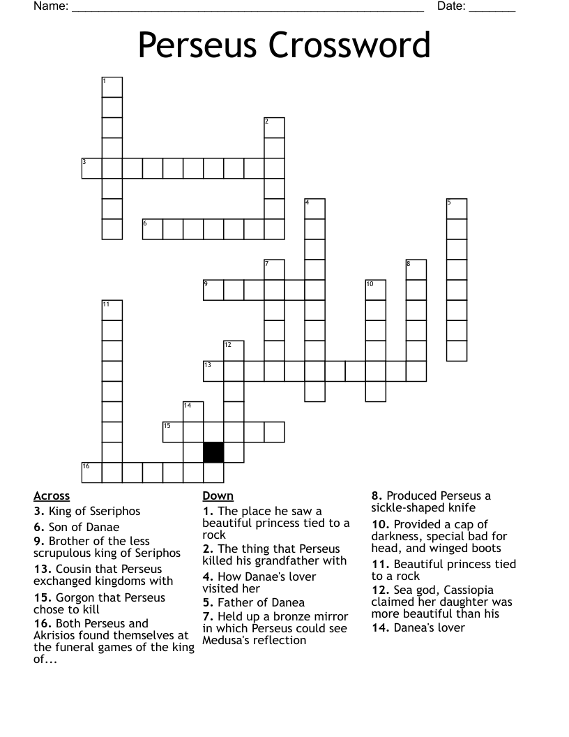 Perseus Crossword