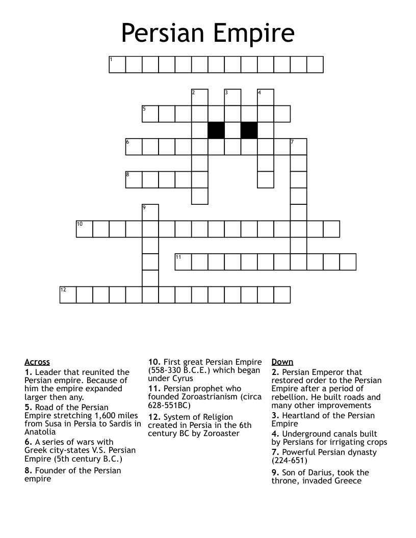 Persian Empire Crossword