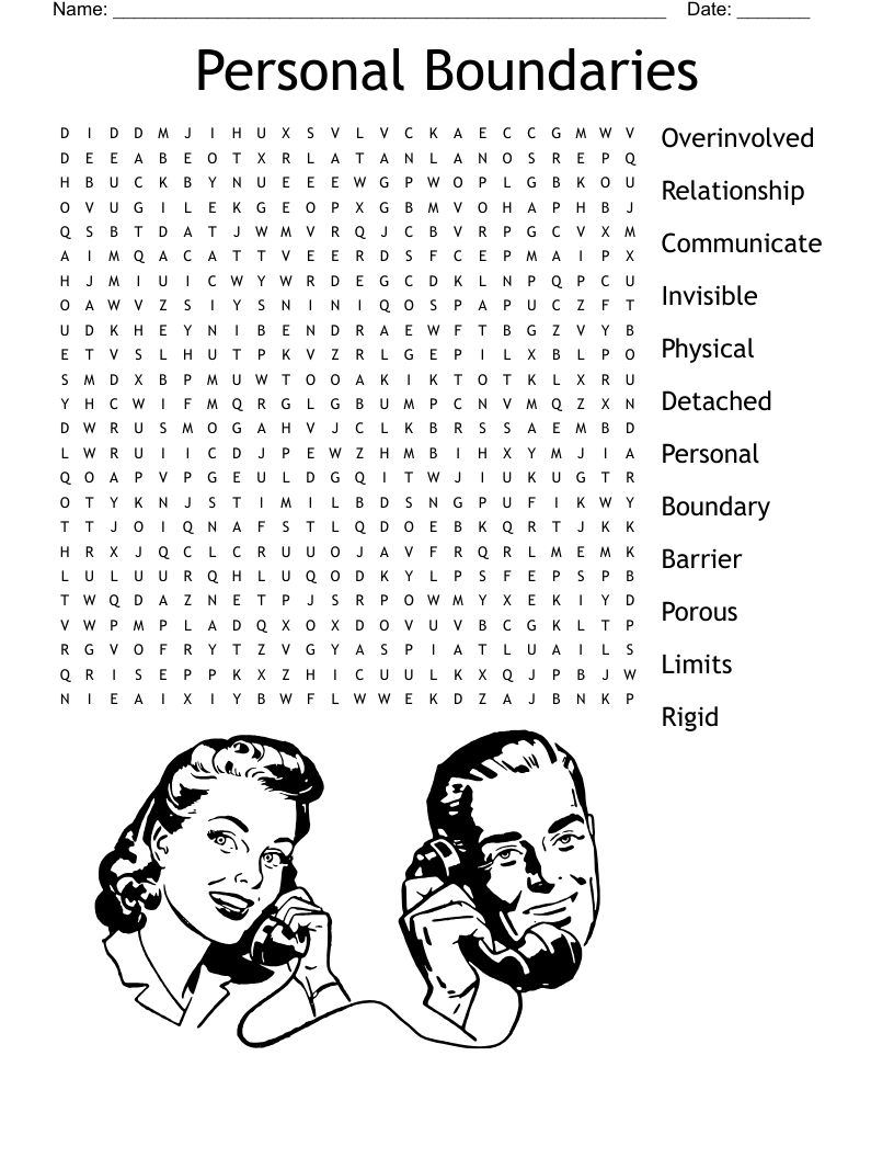 Personal Boundaries Word Search