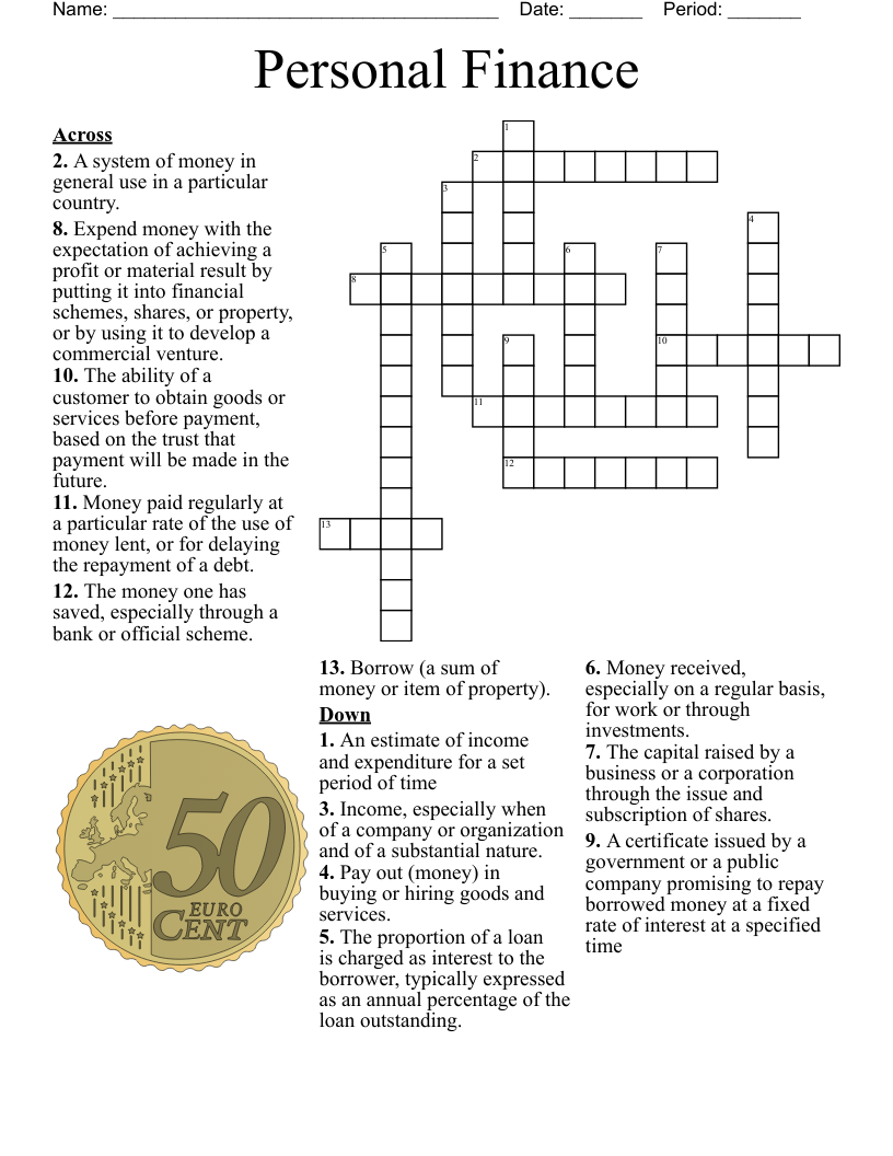 Personal Finance Crossword