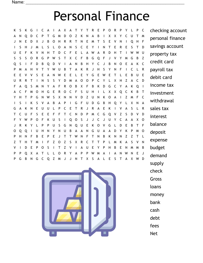 Personal Finance  Word Search