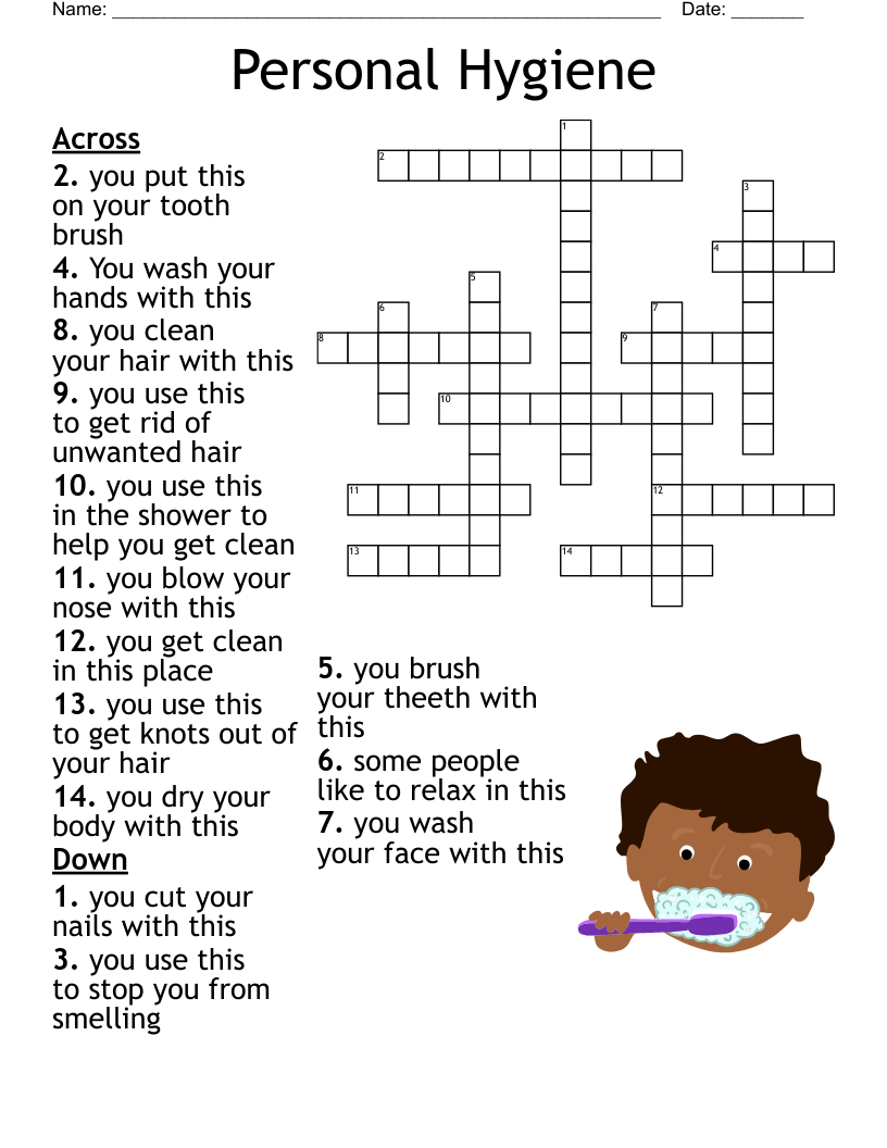 Personal Hygiene Crossword