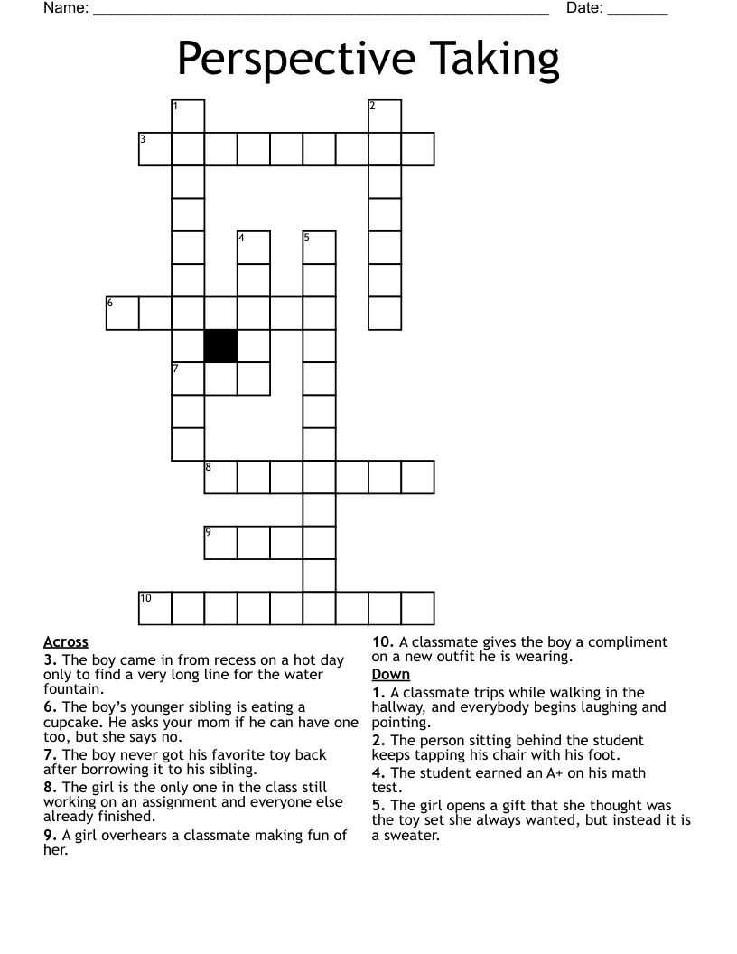Perspective Taking Crossword