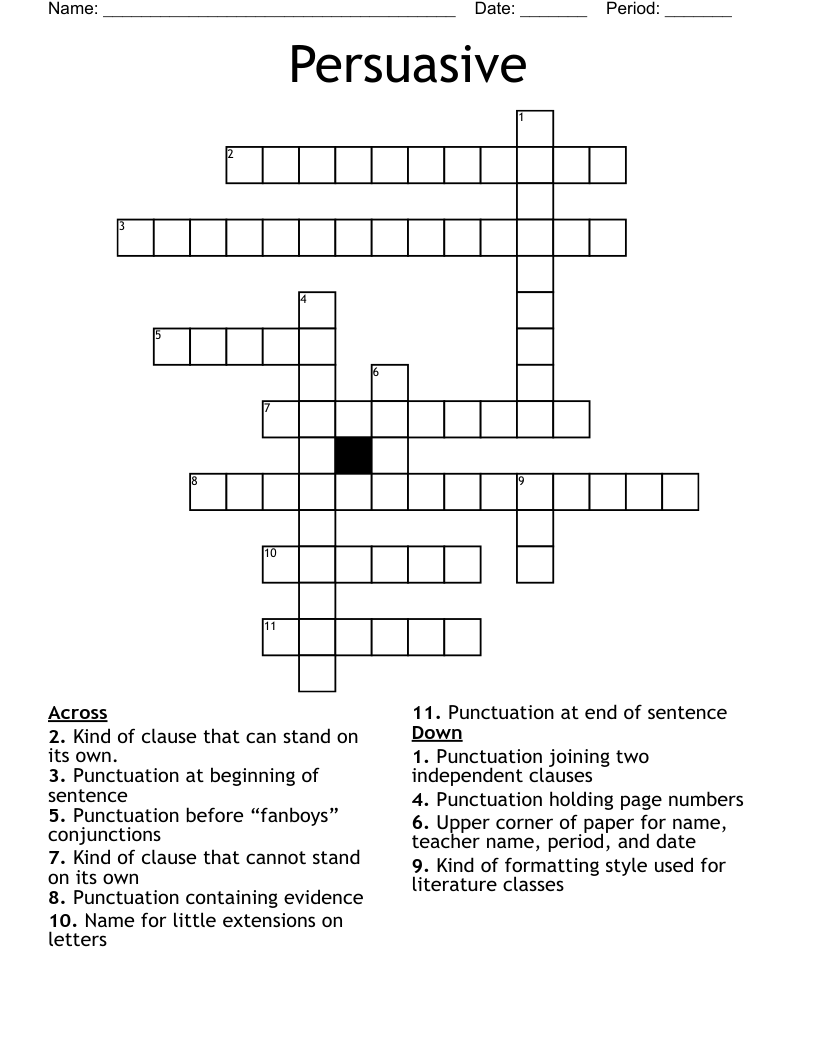 Persuasive Crossword
